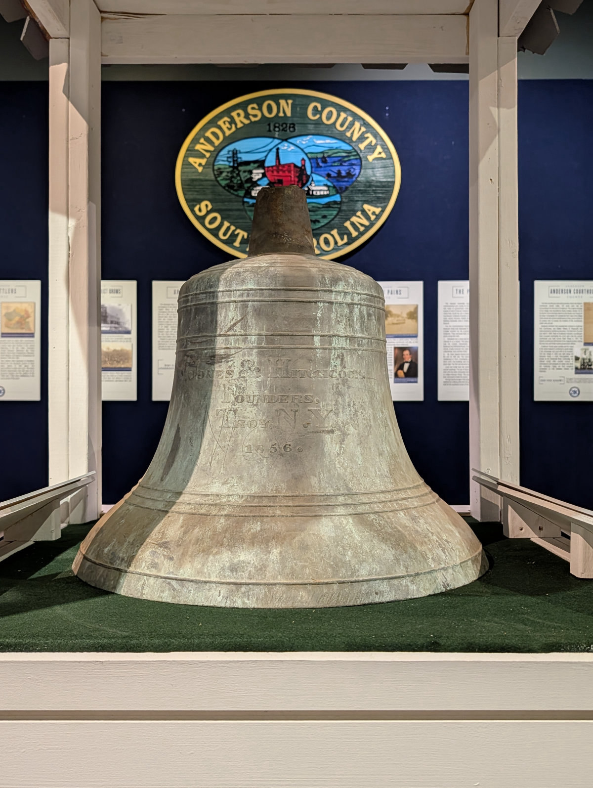Historic bell exhibit at Anderson County Museum