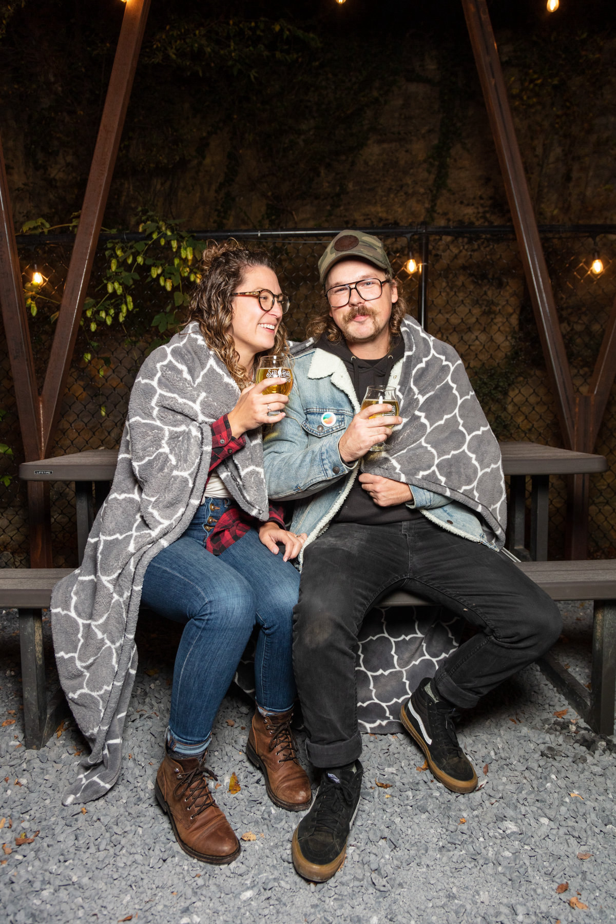 Sage Bird Couple Wrapped In Blanket