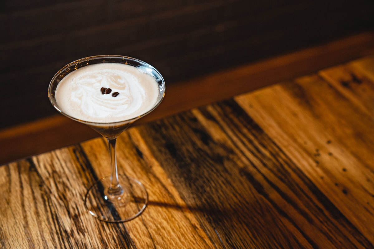 Cocktail on a wooden table, Lake Cumberland, Kentucky
