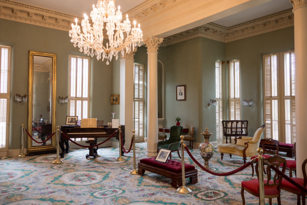Historic interior room at White Hall in Richmond, Kentucky