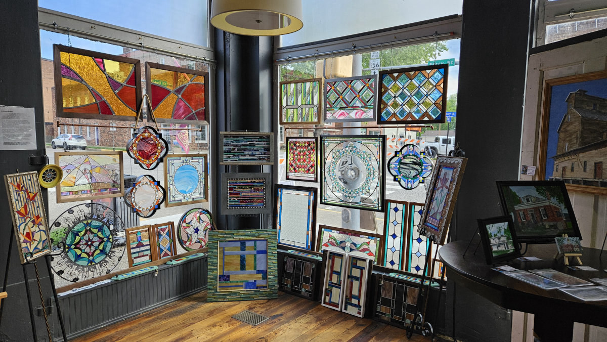 Stained-glass gallery interior in Switzerland County, Indiana